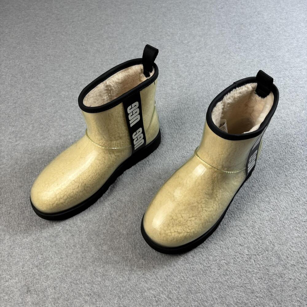 UGG Boots Womens Size 8 Yellow Classic Clear Mini Ankle Waterproof Shearling Y2K